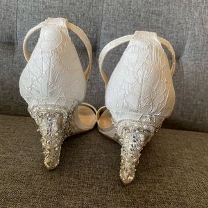 Lace Wedge Wedding shoes